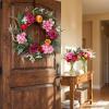 Spring Wreaths for Front Door Set, 18″ Artificial Spring Summer Wreath with 2 Matching Flower Bouquets, Peony Tulip Hydrangea Floral Wreath, Farmhouse Front Door Decor for Indoor Outdoor(24inch)