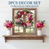 Spring Wreaths for Front Door Set, 18″ Artificial Spring Summer Wreath with 2 Matching Flower Bouquets, Peony Tulip Hydrangea Floral Wreath, Farmhouse Front Door Decor for Indoor Outdoor(18inch)