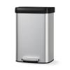 Garvee 21 gal / 80 L Stainless Steel Trash Can with Lid, Large Garbage Can for Kitchen, Rustproof Step-on Kitchen Metal Trash Bin with Liner Rim, Rear Handle, Soft Close Plastic Lid(Stainless Steel)