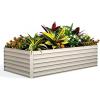 Garvee 2PCS 8x4x2ft Galvanized Raised Garden Bed Outdoor,Rust-Resistant Raised Garden Beds for Gardening, Easy Assembly Outdoor Garden Box & Planters(Beige-rect.)