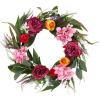 Spring Wreaths for Front Door Set, 18″ Artificial Spring Summer Wreath with 2 Matching Flower Bouquets, Peony Tulip Hydrangea Floral Wreath, Farmhouse Front Door Decor for Indoor Outdoor(24inch)