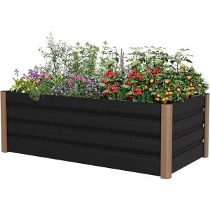 Garvee 2PCS 8x4x2ft Galvanized Raised Garden Bed Outdoor,Rust-Resistant Raised Garden Beds for Gardening, Easy Assembly Outdoor Garden Box & Planters(Gray-rect.)