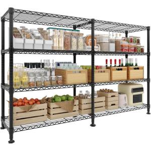 Garvee 5-Tier Storage Shelves Heavy Duty Metal Wire Rack Shelving, 1100 LBS Capacity Rolling Storage Rack with Wheels, for Living Room Pantry Kitchen Bedroom Organization(59.5″Hx13.8″D x 60″W)