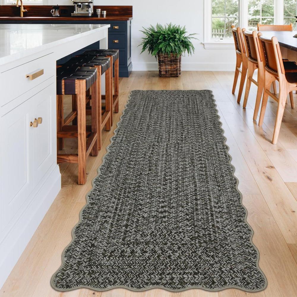 image:imageGarvee Printed Rug Not Woven Hallway Runners 2x10 Washable Area Rug Farmhouse Rustic Area Rug with Non Slip Backing Soft Low Pile Indoor Carpet Runners for Entryways Laundry RoomGreybrown