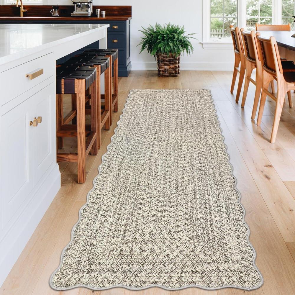 image:imageGarvee Printed Rug Not Woven Hallway Runners 2x10 Washable Area Rug Farmhouse Rustic Area Rug with Non Slip Backing Soft Low Pile Indoor Carpet Runners for Entryways Laundry RoomBeige