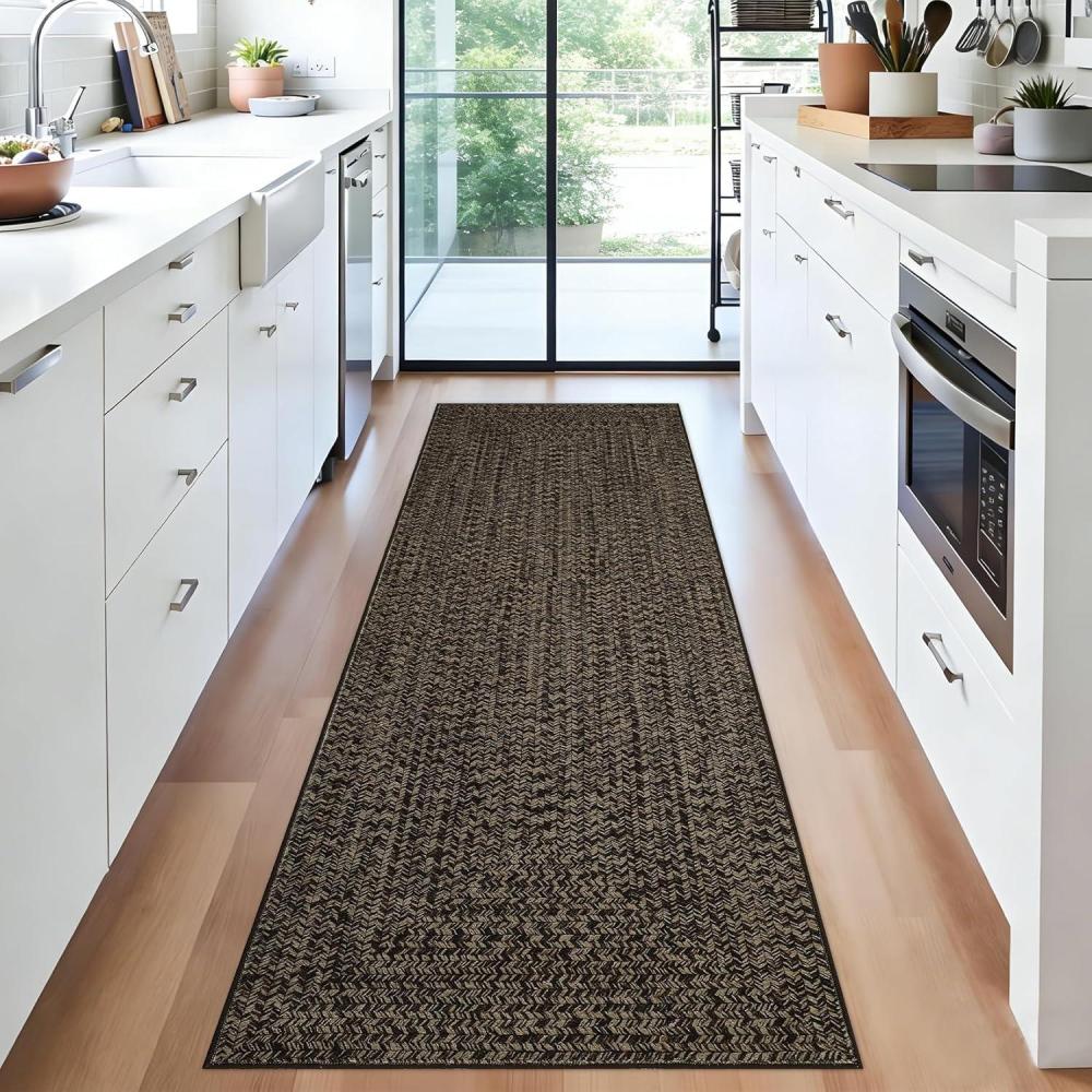 image:imageGarvee Printed Rug Not Woven Hallway Runners 2x10 Washable Area Rug Farmhouse Rustic Area Rug with Non Slip Backing Soft Low Pile Indoor Carpet Runners for Entryways Laundry RoomPrintedbrowngrey