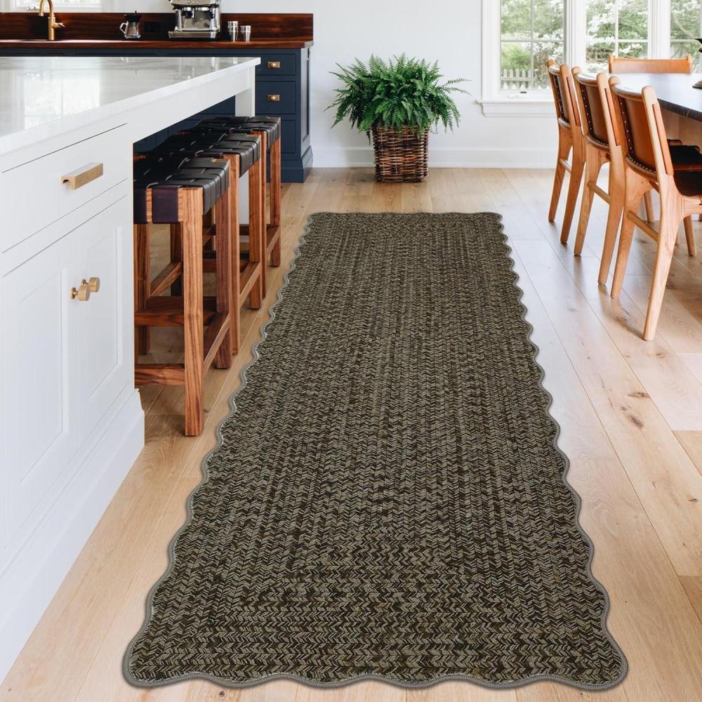 image:imageGarvee Printed Rug Not Woven Hallway Runners 2x10 Washable Area Rug Farmhouse Rustic Area Rug with Non Slip Backing Soft Low Pile Indoor Carpet Runners for Entryways Laundry RoomBlackbrown