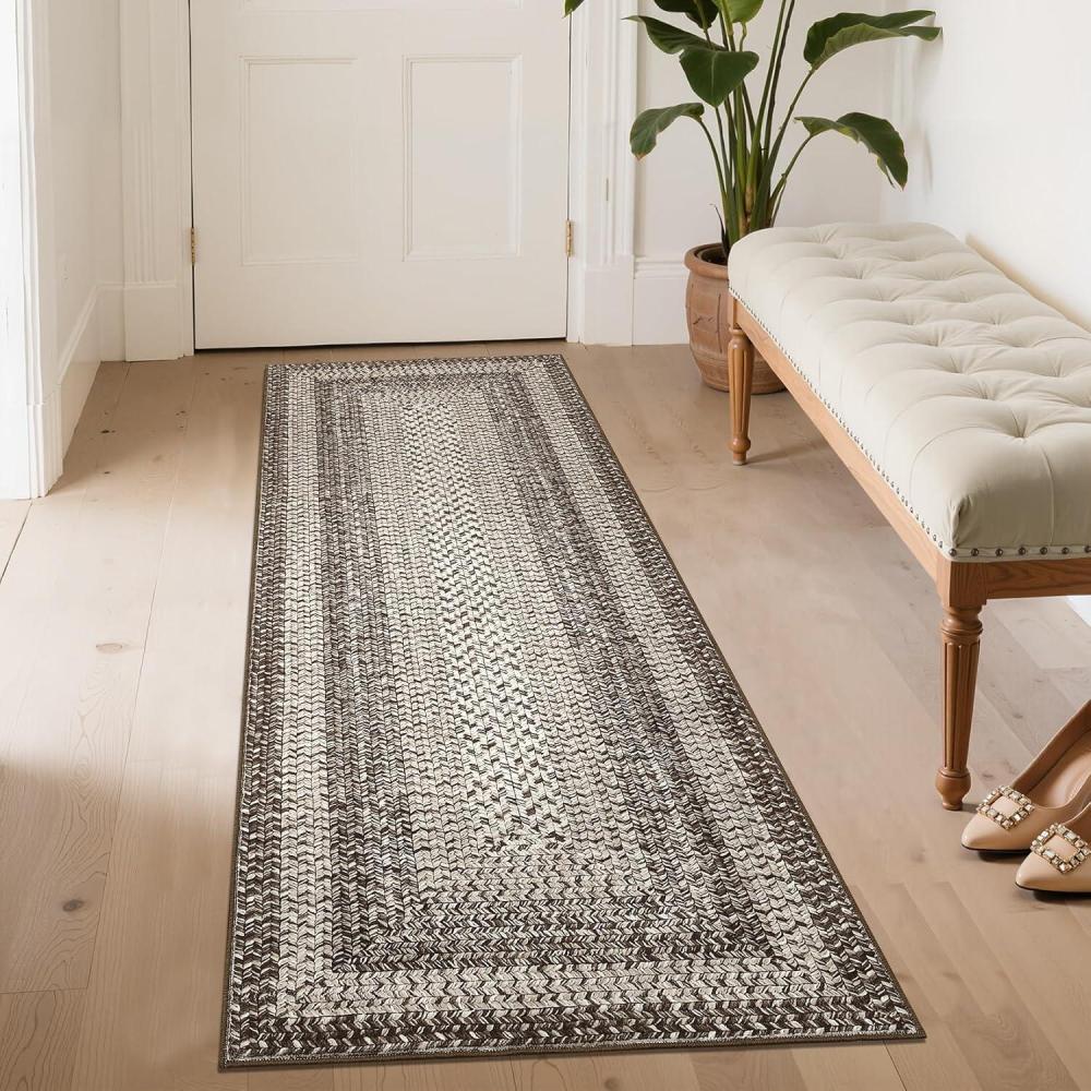 image:imageGarvee Printed Rug Not Woven Hallway Runners 2x10 Washable Area Rug Farmhouse Rustic Area Rug with Non Slip Backing Soft Low Pile Indoor Carpet Runners for Entryways Laundry RoomPrintedmocha