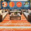 Garvee 5×8 Outdoor Waterproof Rug, Floral Outdoor Area Rug，Reversible Plastic Straw Patio Rug, Portable Camping Mat for RV, Picnic, Beach, Balcony, Garden & Camping Orange(Orange)