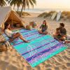 Garvee 5×8 Outdoor Waterproof Rug, Floral Outdoor Area Rug，Reversible Plastic Straw Patio Rug, Portable Camping Mat for RV, Picnic, Beach, Balcony, Garden & Camping Orange(Purpleblue)
