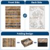 Garvee 5×8 Outdoor Waterproof Rug, Floral Outdoor Area Rug，Reversible Plastic Straw Patio Rug, Portable Camping Mat for RV, Picnic, Beach, Balcony, Garden & Camping Orange(Blackbrown)