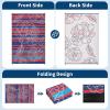 Garvee 5×8 Outdoor Waterproof Rug, Floral Outdoor Area Rug，Reversible Plastic Straw Patio Rug, Portable Camping Mat for RV, Picnic, Beach, Balcony, Garden & Camping Orange(Rednavy)