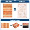 Garvee 5×8 Outdoor Waterproof Rug, Floral Outdoor Area Rug，Reversible Plastic Straw Patio Rug, Portable Camping Mat for RV, Picnic, Beach, Balcony, Garden & Camping Orange(Orange)