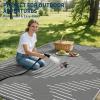 Garvee 6×9 Area Rugs Plastic Reversible Patio Rugs Outdoor Waterproof Easy-Cleaning Large Floor Mat for Outdoors Backyard Porch RV Beach Picnic Terracotta White(Grey White)