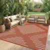 Garvee 6×9 Area Rugs Plastic Reversible Patio Rugs Outdoor Waterproof Easy-Cleaning Large Floor Mat for Outdoors Backyard Porch RV Beach Picnic Terracotta White(Terracotta White)