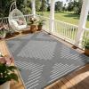 Garvee 6×9 Area Rugs Plastic Reversible Patio Rugs Outdoor Waterproof Easy-Cleaning Large Floor Mat for Outdoors Backyard Porch RV Beach Picnic Terracotta White(Grey White)