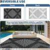 Garvee 6×9 Area Rugs Plastic Reversible Patio Rugs Outdoor Waterproof Easy-Cleaning Large Floor Mat for Outdoors Backyard Porch RV Beach Picnic Terracotta White(Black White)