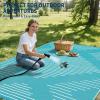 Garvee 6×9 Area Rugs Plastic Reversible Patio Rugs Outdoor Waterproof Easy-Cleaning Large Floor Mat for Outdoors Backyard Porch RV Beach Picnic Terracotta White(Light Blue White)