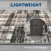 Garvee 8×10 Washable Rugs for Living Room, Geometric Checkered Area Rug Modern Distressed Indoor Mat Low Pile Neutral Soft Carpet Non Slip Stain Resistant Rug for Bedroom, Office, Nursery, Black(Plaid|dark Green)