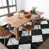 Garvee 8×10 Washable Rugs for Living Room, Geometric Checkered Area Rug Modern Distressed Indoor Mat Low Pile Neutral Soft Carpet Non Slip Stain Resistant Rug for Bedroom, Office, Nursery, Black(Black and White-1)