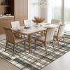 Garvee 8×10 Washable Rugs for Living Room, Geometric Checkered Area Rug Modern Distressed Indoor Mat Low Pile Neutral Soft Carpet Non Slip Stain Resistant Rug for Bedroom, Office, Nursery, Black(Plaid|beige)