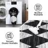 Garvee 8×10 Washable Rugs for Living Room, Geometric Checkered Area Rug Modern Distressed Indoor Mat Low Pile Neutral Soft Carpet Non Slip Stain Resistant Rug for Bedroom, Office, Nursery, Black(Black and White-1)