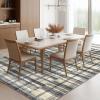 Garvee 8×10 Washable Rugs for Living Room, Geometric Checkered Area Rug Modern Distressed Indoor Mat Low Pile Neutral Soft Carpet Non Slip Stain Resistant Rug for Bedroom, Office, Nursery, Black(Plaid|blue)