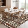 Garvee 8×10 Washable Rugs for Living Room, Geometric Checkered Area Rug Modern Distressed Indoor Mat Low Pile Neutral Soft Carpet Non Slip Stain Resistant Rug for Bedroom, Office, Nursery, Black(Plaid|red)