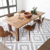 Garvee 8×10 Washable Rugs for Living Room, Geometric Checkered Area Rug Modern Distressed Indoor Mat Low Pile Neutral Soft Carpet Non Slip Stain Resistant Rug for Bedroom, Office, Nursery, Black(Trellis|grey)