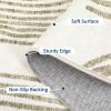 Garvee Abstract Washable 8×10 Rug, Soft Non Slip Indoor Modern Bedroom Rug, Ultra Thin Low Pile Large Under Table Carpet for Dining Room Accent Rainbow Floor Rugs for Home Decor, Blue(Rainbow|brown)