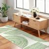 Garvee Abstract Washable 8×10 Rug, Soft Non Slip Indoor Modern Bedroom Rug, Ultra Thin Low Pile Large Under Table Carpet for Dining Room Accent Rainbow Floor Rugs for Home Decor, Blue(Rainbow|green)