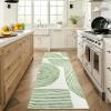 Garvee Abstract Washable 8×10 Rug, Soft Non Slip Indoor Modern Bedroom Rug, Ultra Thin Low Pile Large Under Table Carpet for Dining Room Accent Rainbow Floor Rugs for Home Decor, Blue(Rainbow|green)