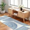 Garvee Abstract Washable 8×10 Rug, Soft Non Slip Indoor Modern Bedroom Rug, Ultra Thin Low Pile Large Under Table Carpet for Dining Room Accent Rainbow Floor Rugs for Home Decor, Blue(Rainbow|blue)