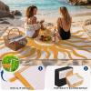 Garvee Outdoor Rug 5×8 Waterproof Patio Rugs with Boho Sun Pattern, Reversible Plastic Straw Camping Rugs Outdoor Indoor RV Mat Carpet for Deck, Backyard, Picnic, Porch, Balcony, Beach, Orange(Orange)