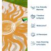 Garvee Outdoor Rug 5×8 Waterproof Patio Rugs with Boho Sun Pattern, Reversible Plastic Straw Camping Rugs Outdoor Indoor RV Mat Carpet for Deck, Backyard, Picnic, Porch, Balcony, Beach, Orange(Orange)