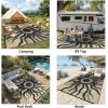 Garvee Outdoor Rug 5×8 Waterproof Patio Rugs with Boho Sun Pattern, Reversible Plastic Straw Camping Rugs Outdoor Indoor RV Mat Carpet for Deck, Backyard, Picnic, Porch, Balcony, Beach, Orange(Black)