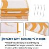 Garvee Outdoor Rug 5×8 Waterproof Patio Rugs with Boho Sun Pattern, Reversible Plastic Straw Camping Rugs Outdoor Indoor RV Mat Carpet for Deck, Backyard, Picnic, Porch, Balcony, Beach, Orange(Orange)