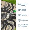 Garvee Outdoor Rug 5×8 Waterproof Patio Rugs with Boho Sun Pattern, Reversible Plastic Straw Camping Rugs Outdoor Indoor RV Mat Carpet for Deck, Backyard, Picnic, Porch, Balcony, Beach, Orange(Black)