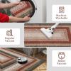 Garvee Printed Rug (Not Woven!) Hallway Runners 2×10 Washable Area Rug, Farmhouse Rustic Area Rug with Non Slip Backing, Soft Low Pile Indoor Carpet Runners for Entryways, Laundry Room(Printed|red&olive&black)