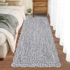Garvee Printed Rug (Not Woven!) Hallway Runners 2×10 Washable Area Rug, Farmhouse Rustic Area Rug with Non Slip Backing, Soft Low Pile Indoor Carpet Runners for Entryways, Laundry Room(Light Grey)
