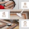 Garvee Printed Rug (Not Woven!) Hallway Runners 2×10 Washable Area Rug, Farmhouse Rustic Area Rug with Non Slip Backing, Soft Low Pile Indoor Carpet Runners for Entryways, Laundry Room(Printed|rust&brown)