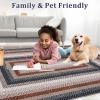 Garvee Printed Rug (Not Woven!) Hallway Runners 2×10 Washable Area Rug, Farmhouse Rustic Area Rug with Non Slip Backing, Soft Low Pile Indoor Carpet Runners for Entryways, Laundry Room(Printed|red&dark Green)