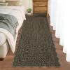 Garvee Printed Rug (Not Woven!) Hallway Runners 2×10 Washable Area Rug, Farmhouse Rustic Area Rug with Non Slip Backing, Soft Low Pile Indoor Carpet Runners for Entryways, Laundry Room(Black&brown)