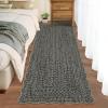 Garvee Printed Rug (Not Woven!) Hallway Runners 2×10 Washable Area Rug, Farmhouse Rustic Area Rug with Non Slip Backing, Soft Low Pile Indoor Carpet Runners for Entryways, Laundry Room(Grey&brown)