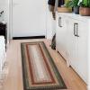 Garvee Printed Rug (Not Woven!) Hallway Runners 2×10 Washable Area Rug, Farmhouse Rustic Area Rug with Non Slip Backing, Soft Low Pile Indoor Carpet Runners for Entryways, Laundry Room(Printed|red&olive&black)
