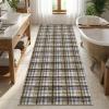 Garvee Washable Area Rugs 9×12 Living Room Rug Tartan Plaid Non Slip Soft Bedroom Rugs Farmhouse Low Pile Foldable Large Rug Stain Resistant Carpet for Nursery Dining Room Classroom, Beige(Plaid|blue&camel)