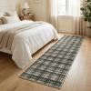 Garvee Washable Area Rugs 9×12 Living Room Rug Tartan Plaid Non Slip Soft Bedroom Rugs Farmhouse Low Pile Foldable Large Rug Stain Resistant Carpet for Nursery Dining Room Classroom, Beige(Plaid|teal&dark Brown)