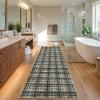 Garvee Washable Area Rugs 9×12 Living Room Rug Tartan Plaid Non Slip Soft Bedroom Rugs Farmhouse Low Pile Foldable Large Rug Stain Resistant Carpet for Nursery Dining Room Classroom, Beige(Plaid|teal&dark Brown)