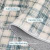 Garvee Washable Area Rugs 9×12 Living Room Rug Tartan Plaid Non Slip Soft Bedroom Rugs Farmhouse Low Pile Foldable Large Rug Stain Resistant Carpet for Nursery Dining Room Classroom, Beige(Plaid|blue&beige)
