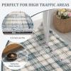 Garvee Washable Area Rugs 9×12 Living Room Rug Tartan Plaid Non Slip Soft Bedroom Rugs Farmhouse Low Pile Foldable Large Rug Stain Resistant Carpet for Nursery Dining Room Classroom, Beige(Plaid|blue&beige)